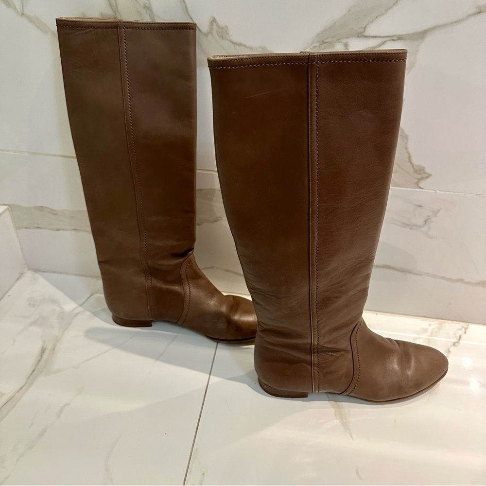 Valentino Brown Suede Knee High Boots Size 38